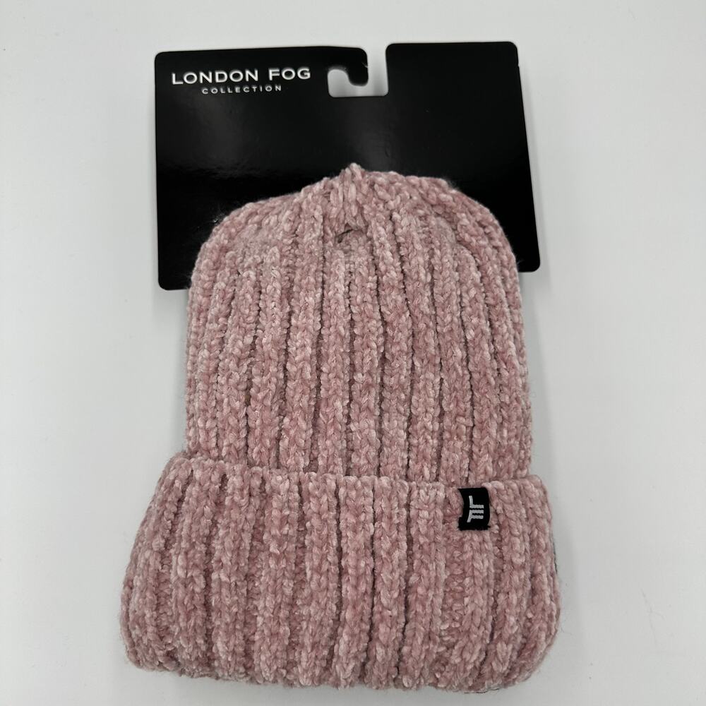 NWT‎ 2 London Fog Collection Winter Stocking Caps/Beanie Super Soft Lining Pink